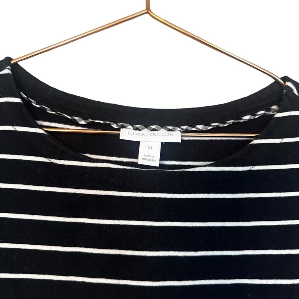 Charter Club Black and White Gingham Top - Size Small - Picture 4 of 6